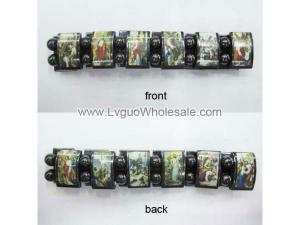 Magnetic Hematite Religious Sealed Icon Bracelet 7.8inch